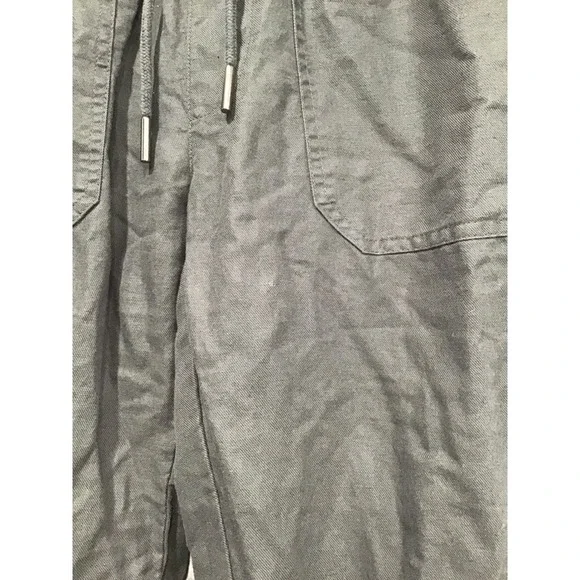 Quince Cotton Linen Twill Straight Leg Pant Charcoal Women's S Ankle Relaxed Fit - Picture 4 of 8